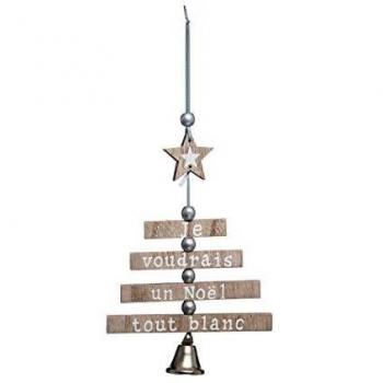 Décoration Boisée “Émeraude” – Suspension de Noël