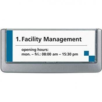 Durable Adhesive CLICK SIGN Wall Mounted Door Sign Holder 149x52mm Grey