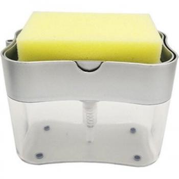 Manual Press Soap Dispenser and Sponge Organizer