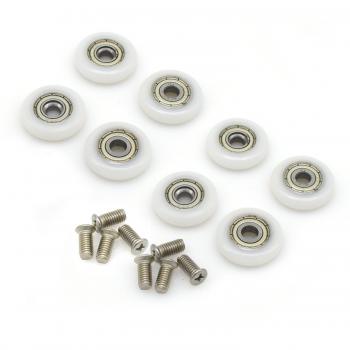 Juego de 8 ruedas de repuesto para mampara de ducha corrediza – 25 mm, M5