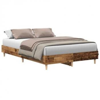 Lit en bois ancien 135x190 cm sans matelas