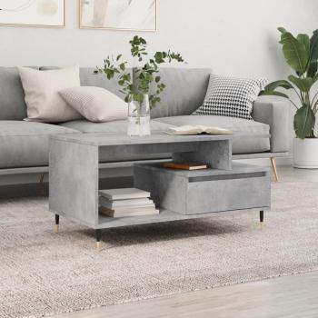 Mesa de centro madera contrachapada gris hormigón 90x49x45 cm vidaXL