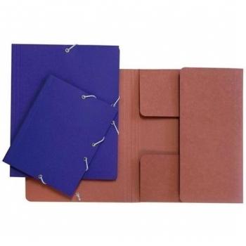 Carpeta Cartón Recyclable 12 uds – Folio Extendido, 3 Solapas y Cierre con Goma – Azul
