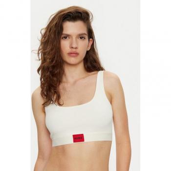 Katoen & Stretch: Dames Bralette met Hugo Red-Logo, Naturale kleur