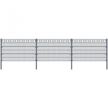 Valla de malla Home Deluxe – Doble varilla circular, 120 cm x 30 m, incluye 4 postes esquineros