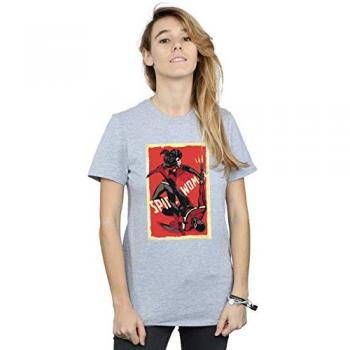 Marvel Women's Spider‑Woman Fight Tee – Grey, Small Size