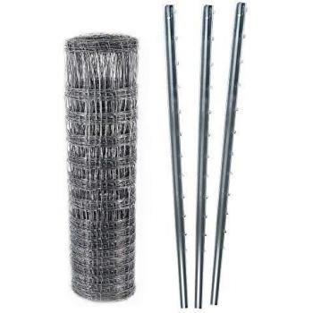 Aquagart Wildzaun 50m Wildzaun Forstzaun 150/19/15+ Z-Profil Zaunpfosten, (1-St)