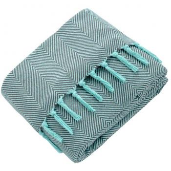 Sofadecke Mixibaby Mint‑Fischgräten-Design