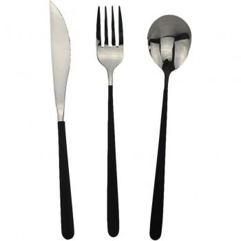 Cubiertos Compactos Rosa Plateado 3 piezas Eco‑Friendly