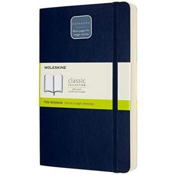 Sapphire Blue Moleskine Expanded Large Softcover Notepad
