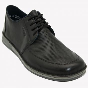 Rieker Black Leather Business Shoes for Men