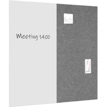Lavagna Bianco 200 cm x 200 cm, 1 unità + 2 Pannelli Grigi Acustici