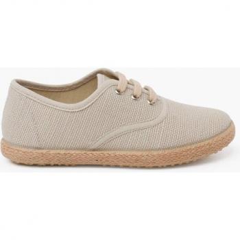 Zapatillas de lino con cordones y suela alpargata para niños