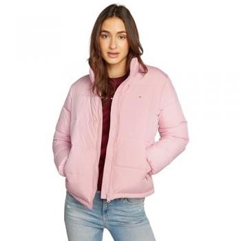 Chaqueta de abrigo Tommy Jeans Essential Puffer rosa mujer