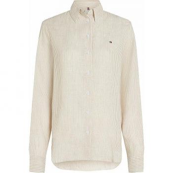 TOMMY HILFIGER Damen Leinenbluse in Weiß, Größe 38