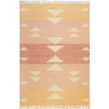 Tapis à rayures roses tissé main 160x230