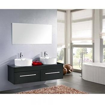 Simba 150 cm Bathroom Cabinet in Black with Washbasin