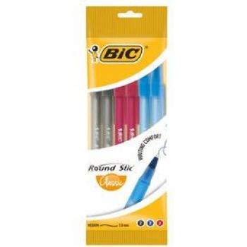 Bic Stylo Round Stic assorti, paquet 6 unités