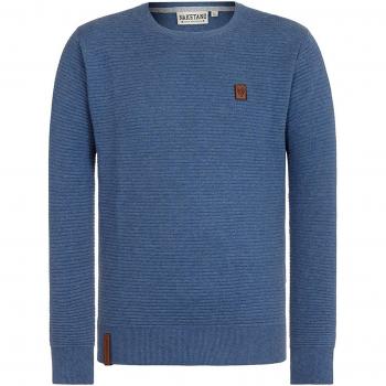 Blau Melange Strickjacke für Männer – Naketano Zapzarap Zip Zap IV – XXL