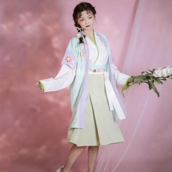 Cute Embroidered Kimono Cardigan and Chinese Style Dress Set