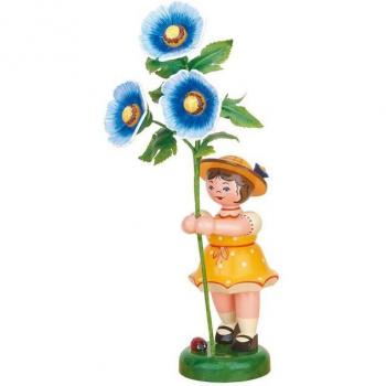 Hubrig Volkskunst Mädchenfigur Malve blau, 24 cm