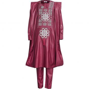 H&D Ankara Dashiki Agbada Men's Wedding Party Wear 3-Piece Set