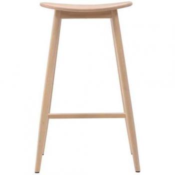 Sgabello Orust in legno di gomma beige