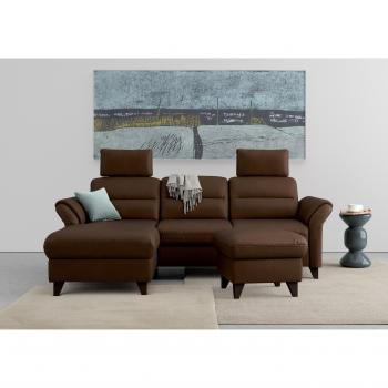 Sit & More Ecksofa Mellum L‑Form – 250 × 87 × 163 cm, dunkelbraun, ohne Bettkasten