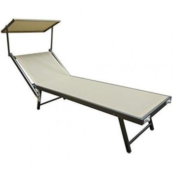 Lettino Spiaggia Ecru in Alluminio con Viti INOX