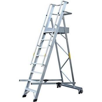 Piattaforma mobile in alluminio Gierre con scale doppie e ruote