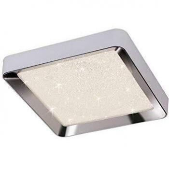 Mantra Fusion Flush Ceiling Light 65cm Square 40W LED 3000-6500K Tuneable, 3200lm, Remote Control Chrome, Acrylic