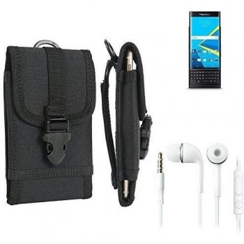 Bolsa protectora para Blackberry Priv, negro + Auriculares