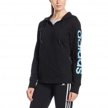 Adidas Damen Essentials Hoodie mit Kapuze – Schwarz / Vapor Blue, M