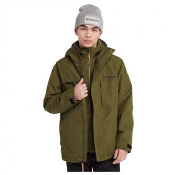 Timberland Vestes Homme TB0A5XT13021 – Benton, 3‑en‑1, Olive Foncé, Étanche