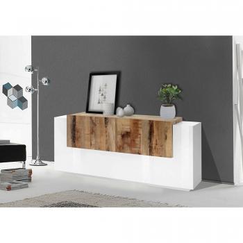 Credenza di design Gennaro 7 ante in bianco lucido