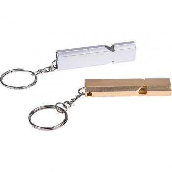 Sifflet de survie d'urgence porte-clés en aluminium 5,6 x 1 cm