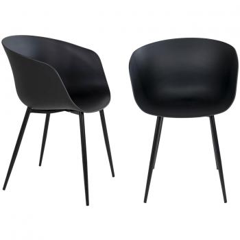 Set di 4 Poltrone Roda in Polipropilene Nero House Nordic
