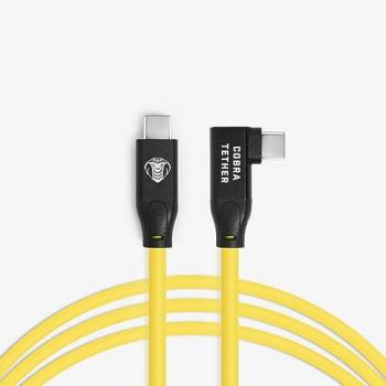 Cabo USB-C Amarelo 5M com Curvatura 90°