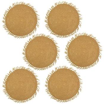 6 sets de table ronds en jute