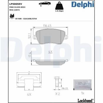 DELPHI LP5005EV Bremsbelagsatz