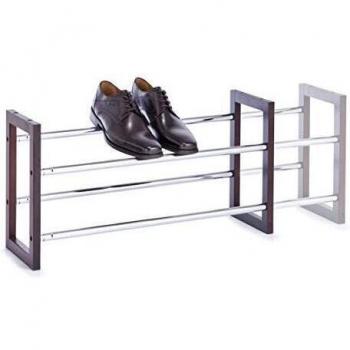 Zeller 13135: Chrombraunes Schuhregal aus Kiefer/Metall – 63–116