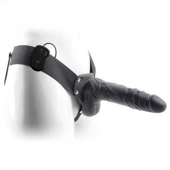 Testículos Real Rapture Air Feeling Oco Strap‑On 8” Preto