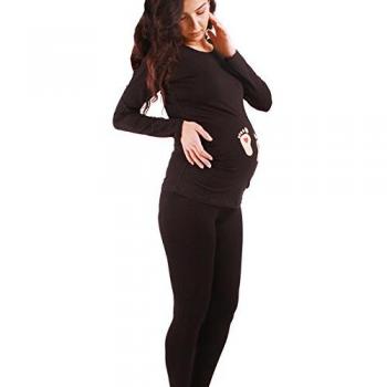 M.M.C. Babyfüße Umstandsshirt in Schwarz