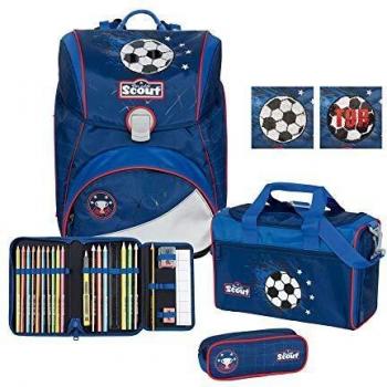 Scout Premium Rucksack & Zubehör: Football‑Schulranzen‑Set (4‑teilig)
