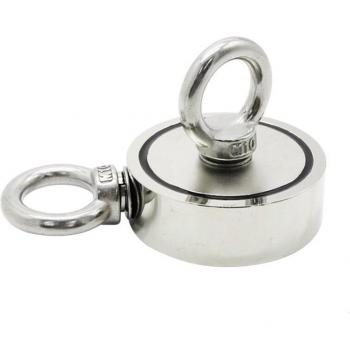 Neodymium Fishing Magnet with Double-Sided Hook, Max Pull 200kg