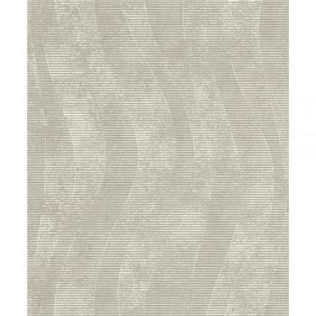 Rasch Vliestapete Wellenoptik Taupe Weiß Glitzer 315813