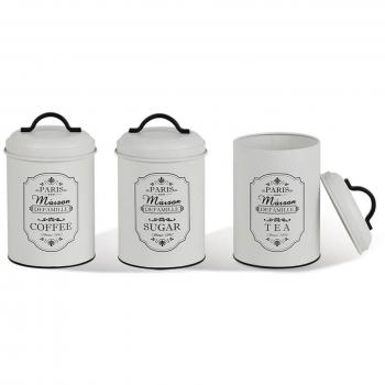 MasterChef Paris Gourmet Sugar & Tea Canister Set – 3 Units (11.3×18.5 cm)