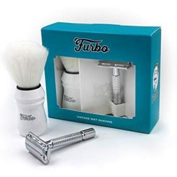 Cofanetto da Barba con Rasoio e Pennello Vintage