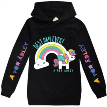 Sweat-shirt noir à capuche pour enfants 5-12 ans
