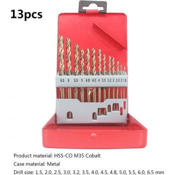 Forets hélicoïdaux Cobalt M35 13 pièces avec boîtier métallique